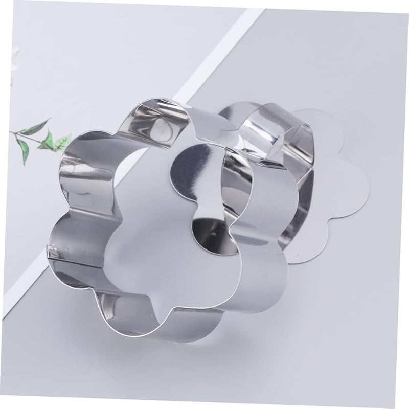 Flower Shape Stainless Steel Mousse Cutter Set With Pushing Plate For Cake Chocolate Cookies - Image 3